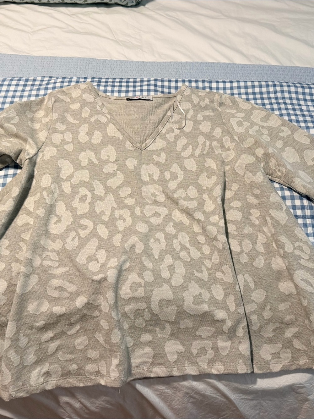 Neutral Leopard Print V-Neck Sweater